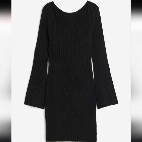 NWT TWIST -DETAIL RIB-KNIT DRESS Size L - Picture 5 of 10